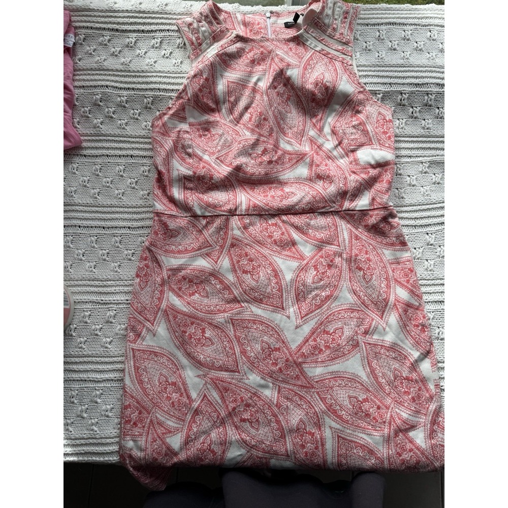 020 Beautiful Red Cream, Banana Republic Sleeveless Dress, Structured Size 14